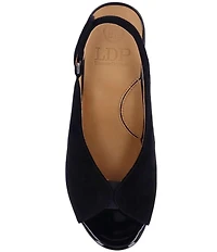 L'Amour Des Pieds Murali Suede Peep Toe Slingback Pumps