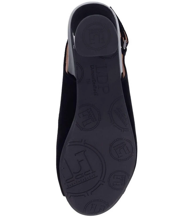 L'Amour Des Pieds Murali Suede Peep Toe Slingback Pumps