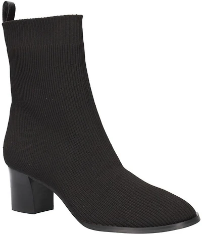 L'Amour Des Pieds Picarus Stretch Knit Block Heel Booties