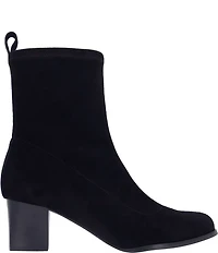 L'Amour Des Pieds Picarus Stretch Suede Block Heel Booties