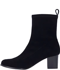 L'Amour Des Pieds Picarus Stretch Suede Block Heel Booties
