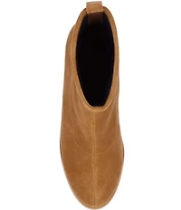 L'Amour Des Pieds Picarus Stretch Suede Block Heel Booties