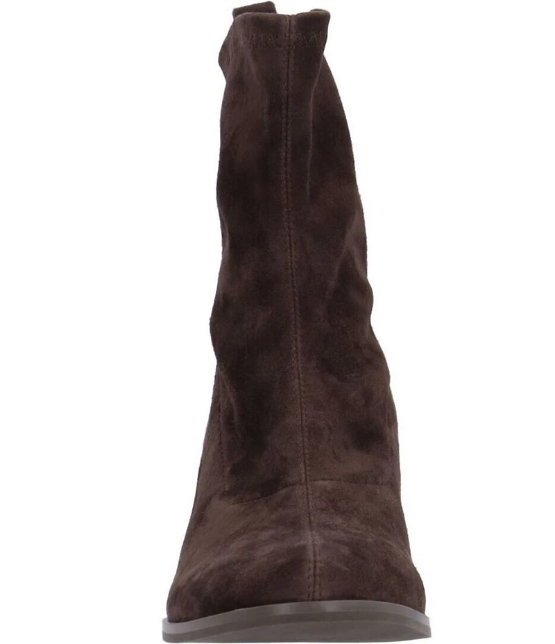 L'Amour Des Pieds Picarus Stretch Suede Tortoise Heel Booties