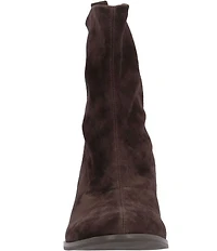 L'Amour Des Pieds Picarus Stretch Suede Tortoise Heel Booties