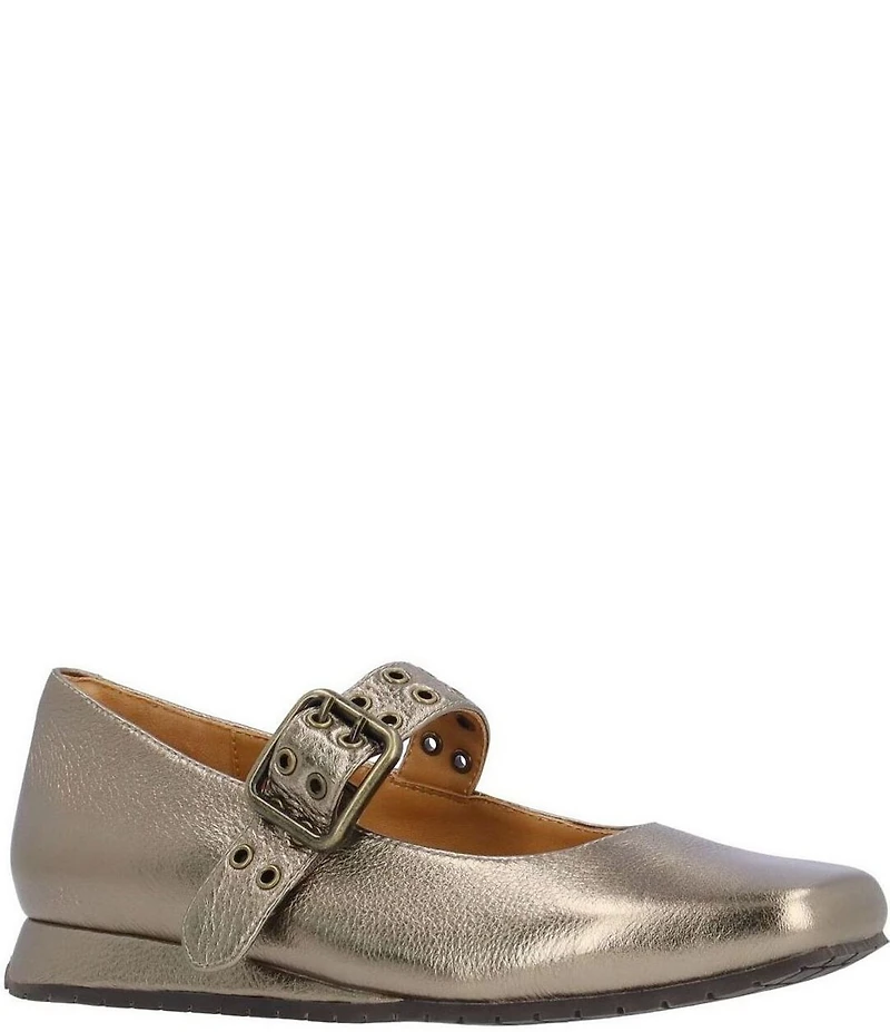 L'Amour Des Pieds Tanzy Metallic Leather Mary Jane Mini Wedge Pumps