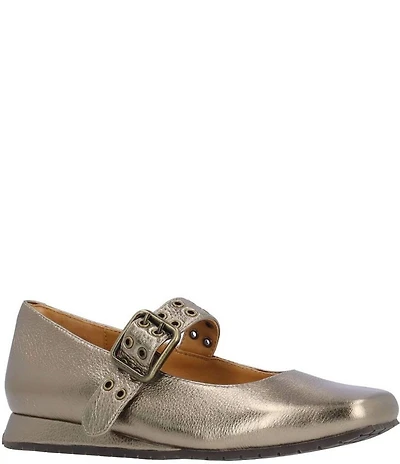 L'Amour Des Pieds Tanzy Metallic Leather Mary Jane Mini Wedge Pumps