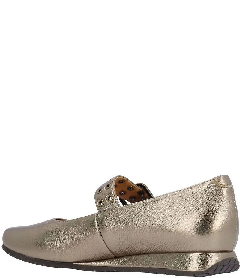 L'Amour Des Pieds Tanzy Metallic Leather Mary Jane Mini Wedge Pumps