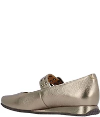 L'Amour Des Pieds Tanzy Metallic Leather Mary Jane Mini Wedge Pumps