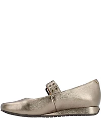 L'Amour Des Pieds Tanzy Metallic Leather Mary Jane Mini Wedge Pumps