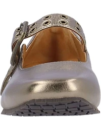 L'Amour Des Pieds Tanzy Metallic Leather Mary Jane Mini Wedge Pumps