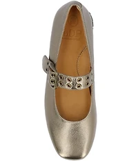 L'Amour Des Pieds Tanzy Metallic Leather Mary Jane Mini Wedge Pumps