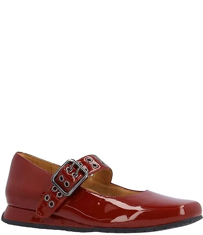 L'Amour Des Pieds Tanzy Patent Leather Mary Jane Mini Wedge Pumps