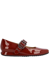 L'Amour Des Pieds Tanzy Patent Leather Mary Jane Mini Wedge Pumps