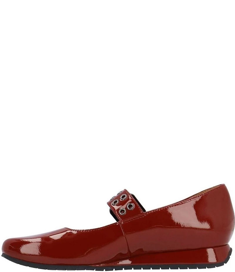 L'Amour Des Pieds Tanzy Patent Leather Mary Jane Mini Wedge Pumps