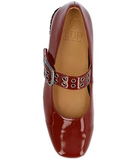 L'Amour Des Pieds Tanzy Patent Leather Mary Jane Mini Wedge Pumps