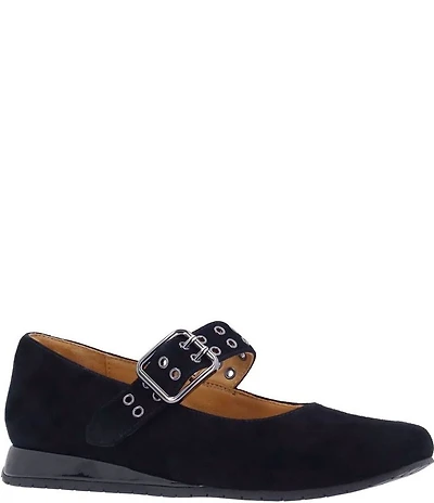 L'Amour Des Pieds Tanzy Suede Mary Jane Mini Wedge Pumps