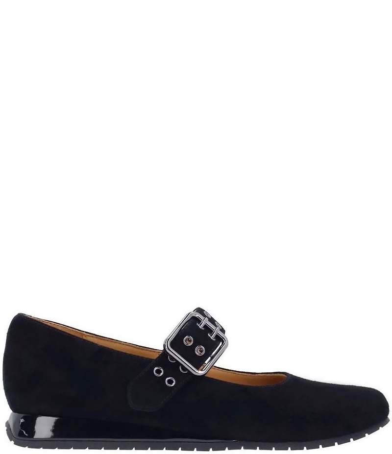 L'Amour Des Pieds Tanzy Suede Mary Jane Mini Wedge Pumps