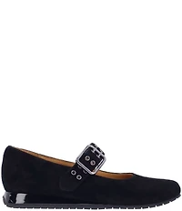 L'Amour Des Pieds Tanzy Suede Mary Jane Mini Wedge Pumps