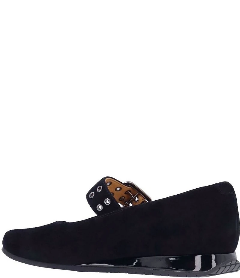 L'Amour Des Pieds Tanzy Suede Mary Jane Mini Wedge Pumps