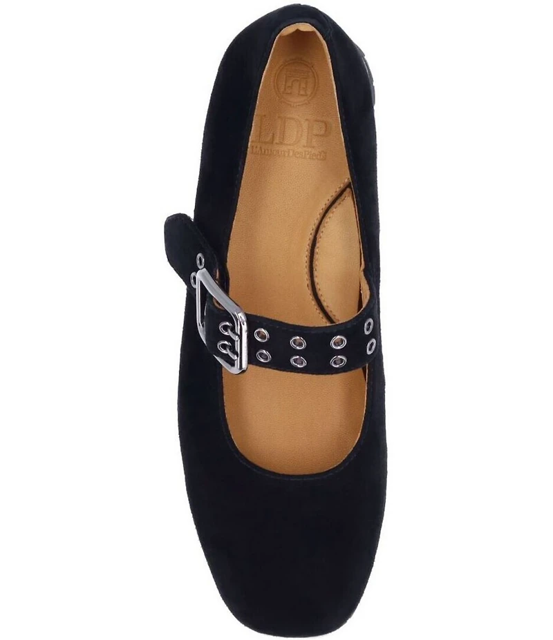 L'Amour Des Pieds Tanzy Suede Mary Jane Mini Wedge Pumps