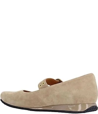 L'Amour Des Pieds Tanzy Suede Mary Jane Mini Wedge Pumps