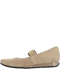 L'Amour Des Pieds Tanzy Suede Mary Jane Mini Wedge Pumps