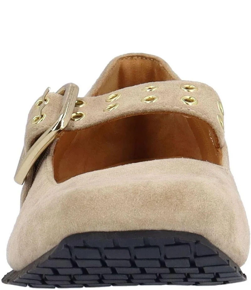 L'Amour Des Pieds Tanzy Suede Mary Jane Mini Wedge Pumps