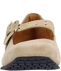 L'Amour Des Pieds Tanzy Suede Mary Jane Mini Wedge Pumps