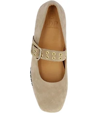 L'Amour Des Pieds Tanzy Suede Mary Jane Mini Wedge Pumps