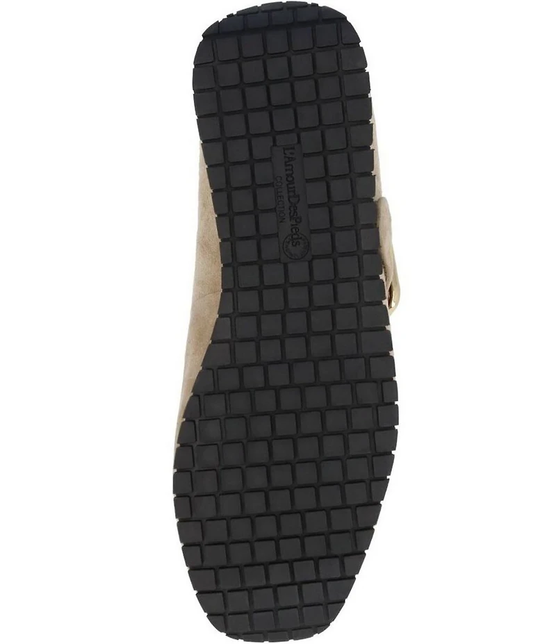 L'Amour Des Pieds Tanzy Suede Mary Jane Mini Wedge Pumps