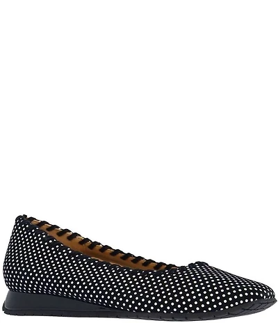 L'Amour Des Pieds Tiffanie Leather Dot Print Mini Wedge Slip On Flats