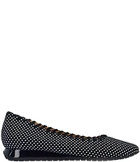 L'Amour Des Pieds Tiffanie Leather Dot Print Mini Wedge Slip On Flats