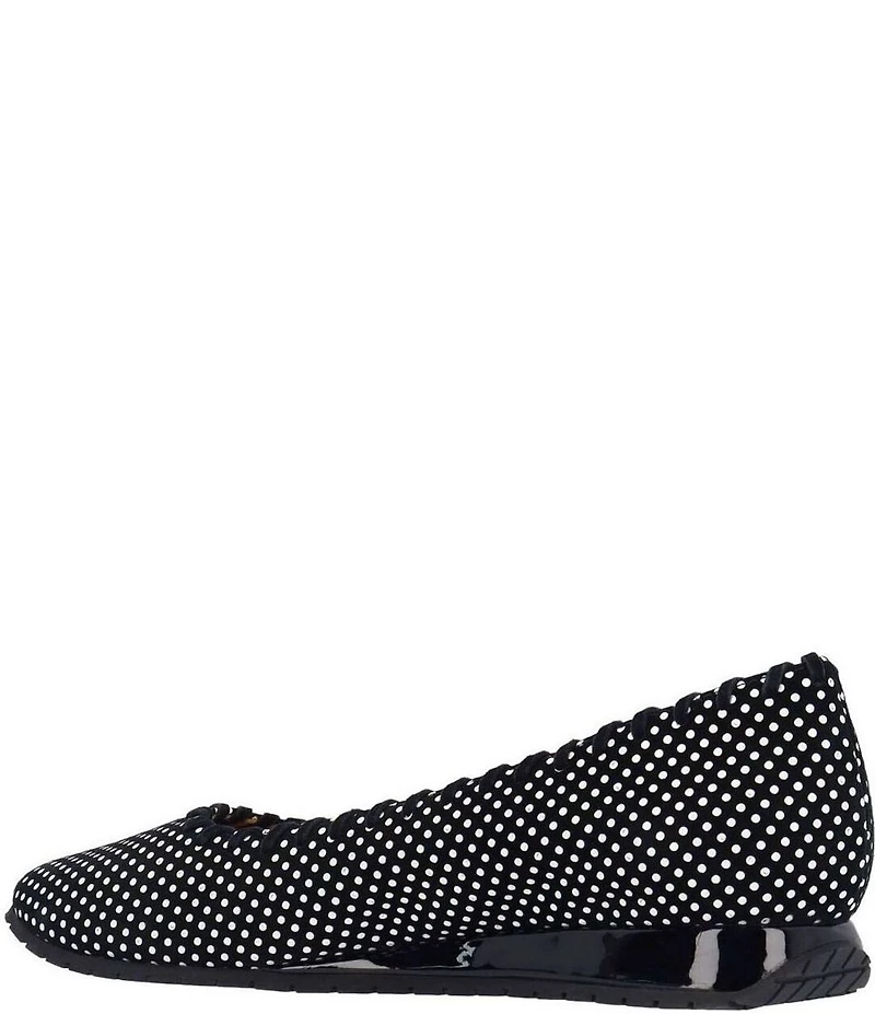 L'Amour Des Pieds Tiffanie Leather Dot Print Mini Wedge Slip On Flats