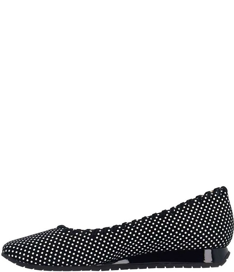 L'Amour Des Pieds Tiffanie Leather Dot Print Mini Wedge Slip On Flats