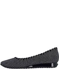 L'Amour Des Pieds Tiffanie Leather Dot Print Mini Wedge Slip On Flats
