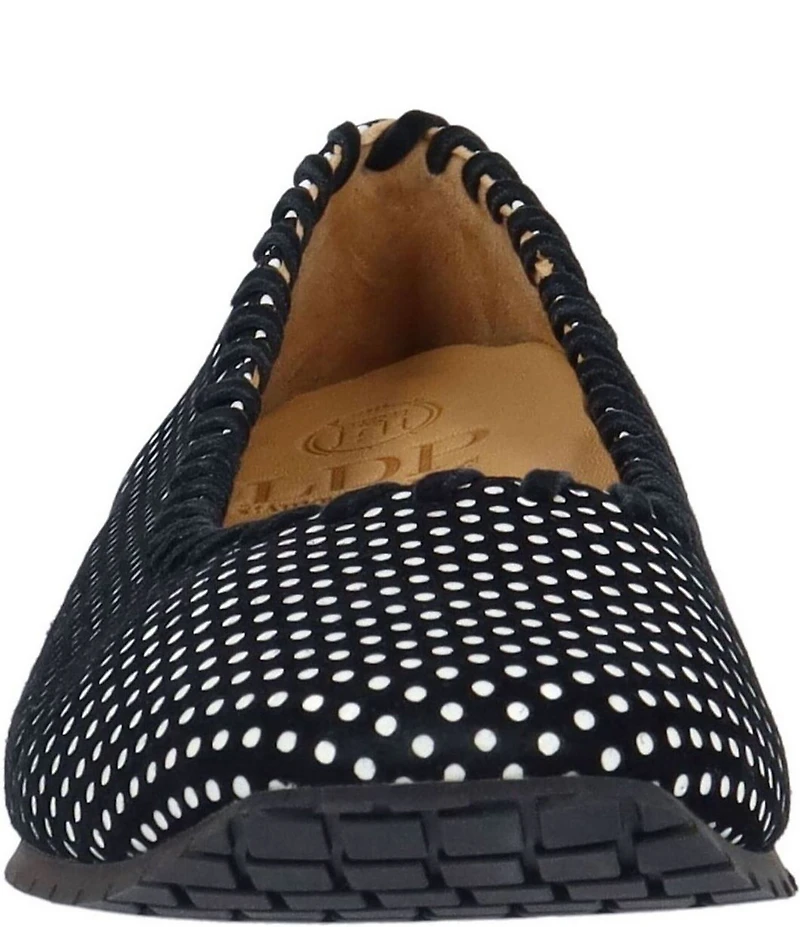 L'Amour Des Pieds Tiffanie Leather Dot Print Mini Wedge Slip On Flats