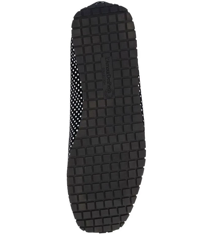 L'Amour Des Pieds Tiffanie Leather Dot Print Mini Wedge Slip On Flats