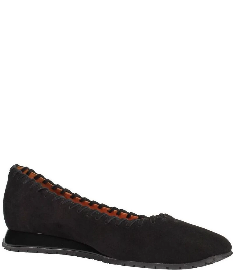 L'Amour Des Pieds Tiffanie Suede Mini Wedge Ballerina Flats