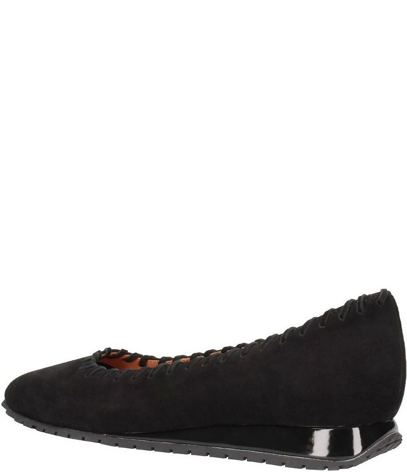L'Amour Des Pieds Tiffanie Suede Mini Wedge Ballerina Flats