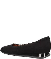L'Amour Des Pieds Tiffanie Suede Mini Wedge Ballerina Flats
