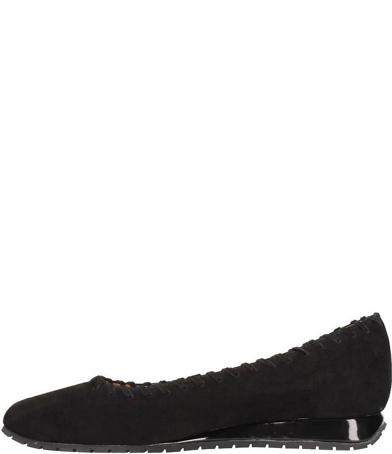 L'Amour Des Pieds Tiffanie Suede Mini Wedge Ballerina Flats