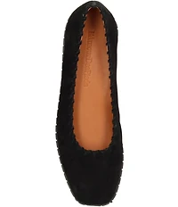 L'Amour Des Pieds Tiffanie Suede Mini Wedge Ballerina Flats