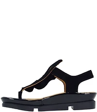 L'Amour Des Pieds Vendala Suede Ruffle Thong Sandals