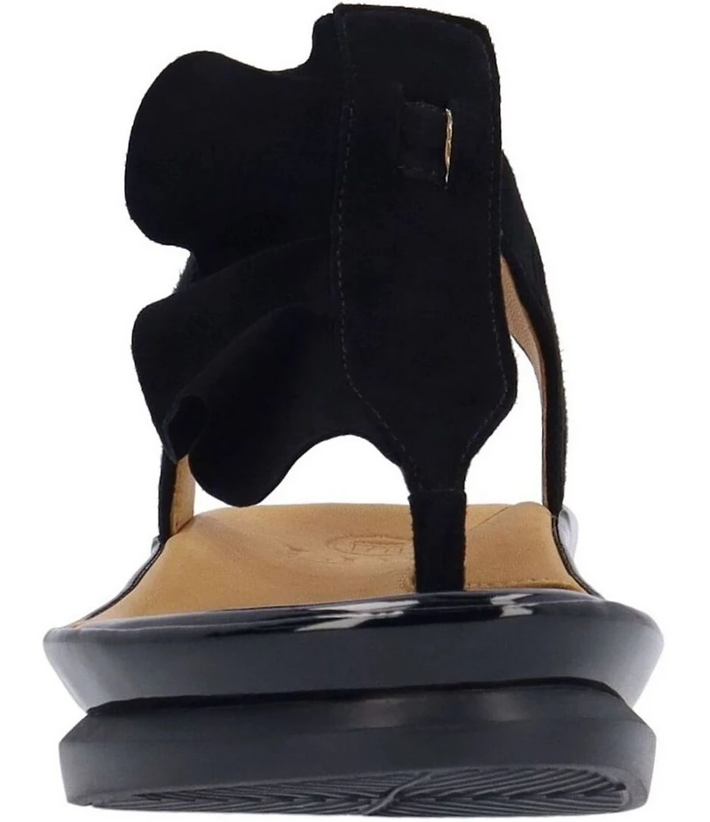 L'Amour Des Pieds Vendala Suede Ruffle Thong Sandals