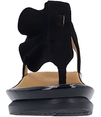 L'Amour Des Pieds Vendala Suede Ruffle Thong Sandals