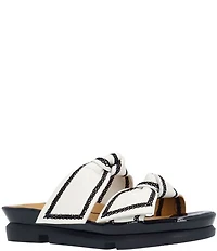 L'Amour Des Pieds Voleta Leather Knotted Embroidery Slide Sandals