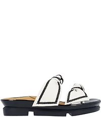 L'Amour Des Pieds Voleta Leather Knotted Embroidery Slide Sandals