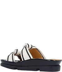 L'Amour Des Pieds Voleta Leather Knotted Embroidery Slide Sandals