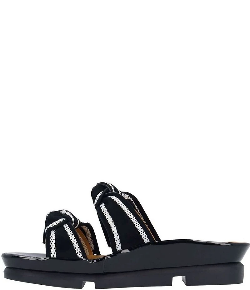 L'Amour Des Pieds Voleta Suede Knotted Embroidery Slide Sandals