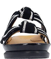 L'Amour Des Pieds Voleta Suede Knotted Embroidery Slide Sandals